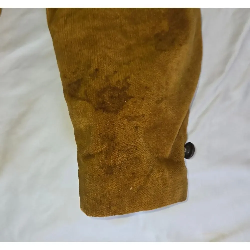 Vintage Distressed Corduroy Coat Put On Show Halloween Costume Prop Sz 22 Brown - Picture 3 of 16